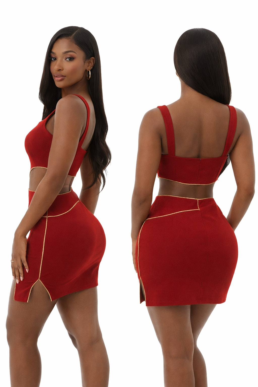 red bodycon mini dress - alternate view