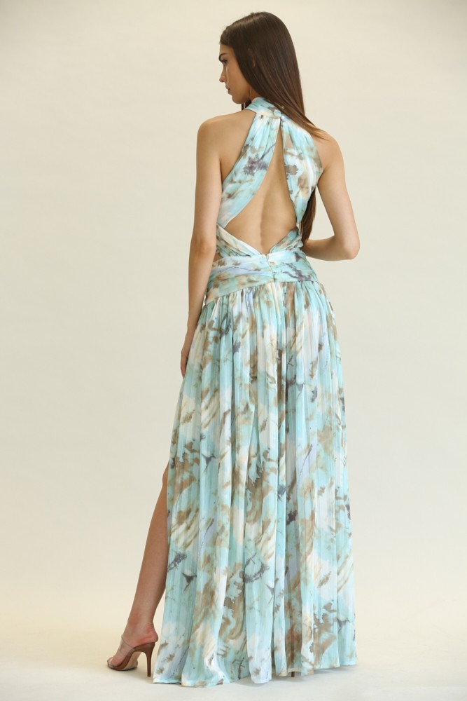 Marble Print Criss Cross Maxi Dress - alternate view